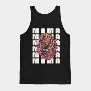 Mama Bear, Grizzly Bear Mom Design, Snarling Mama Bear Tank Top